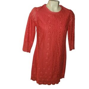 Ann Taylor NEW Coral Eyelet Embroidered Sheath Dress 2 officecore garden party